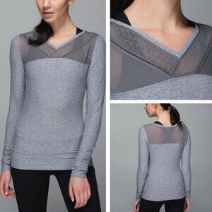 LULULEMON Just Breathe Long Sleeve Size 10 Heathered Slate